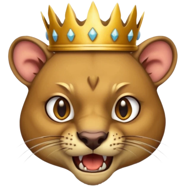 Fossa animal wearing a crown is angry emoji