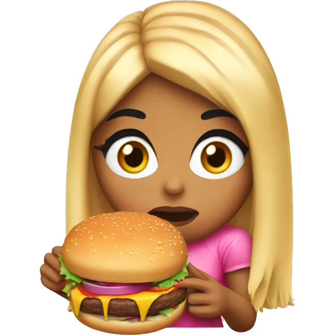 Nicki Minaj eating a burger emoji