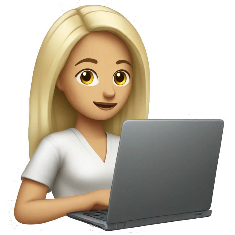 Mujer rubia con una laptop  emoji