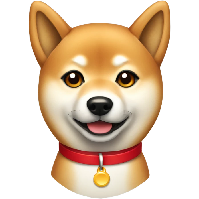 shiba inu with red collar emoji