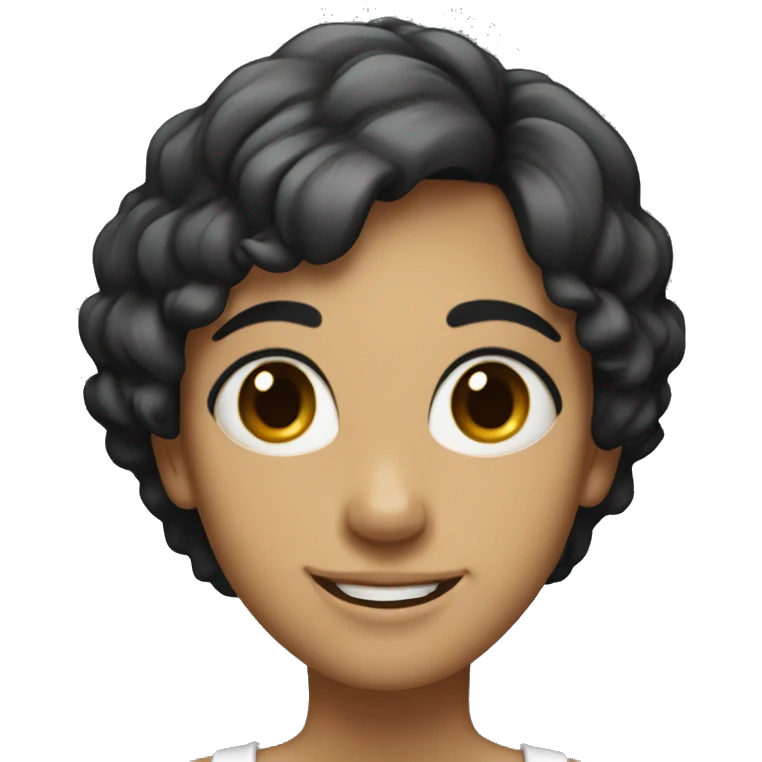 skinny italian girl with short black hair smiling emoji