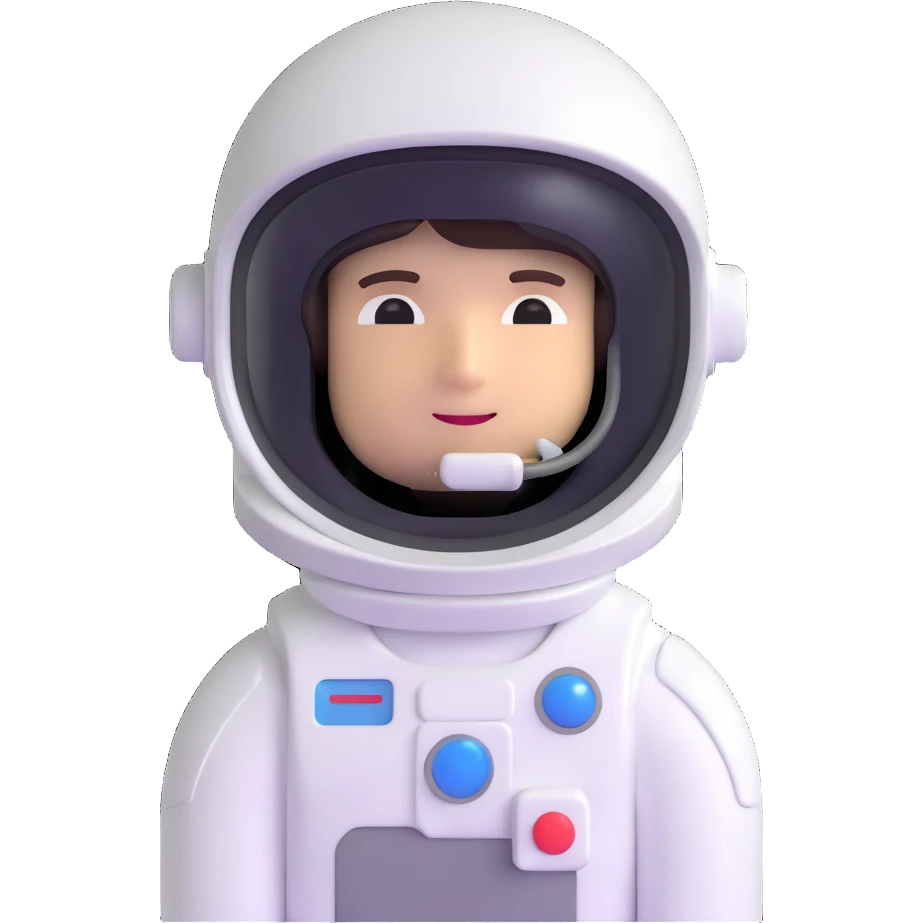 happy little astronaut in white suit and helmet emoji