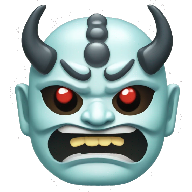 japanese oni mask with water drops emoji