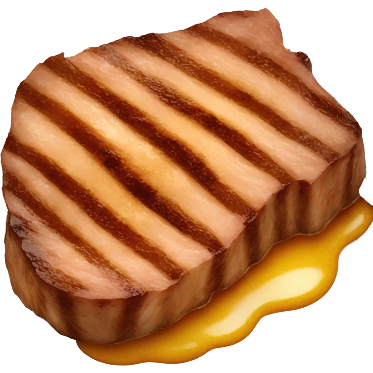 golden steak fried on a plate emoji