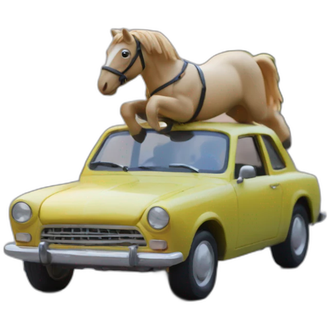 Cheval sur voiture emoji