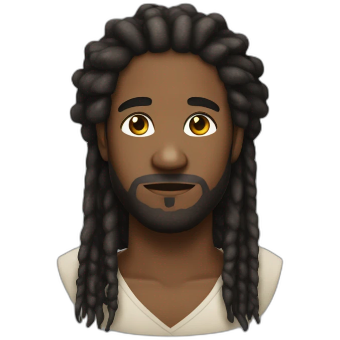 A black man with no beard and no mustache, with dread locks wearing a kippa emoji