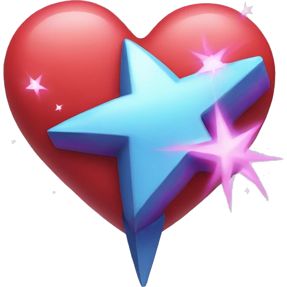 heart shaped shooting star emoji