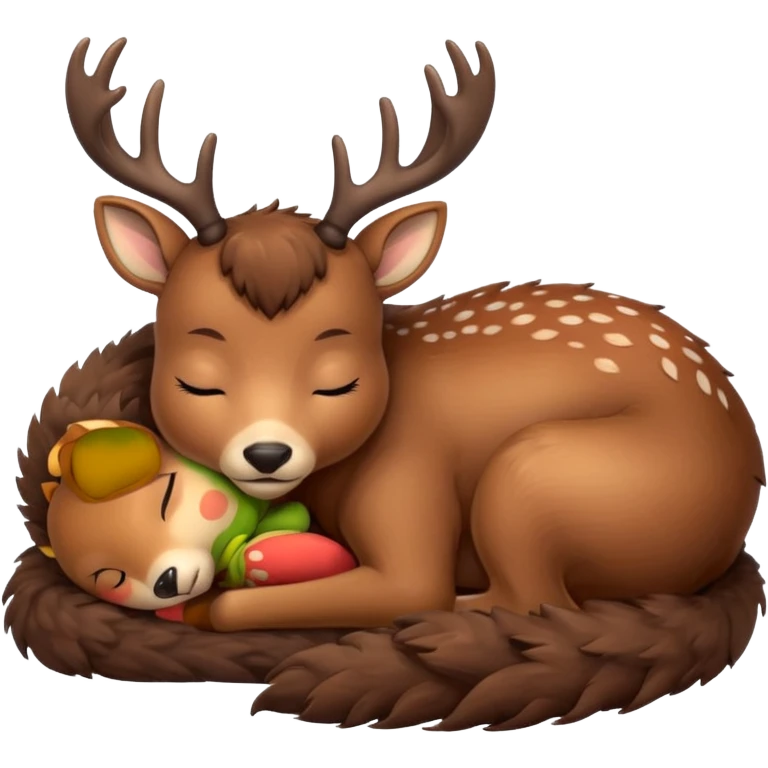 Cute deer sleeping emoji