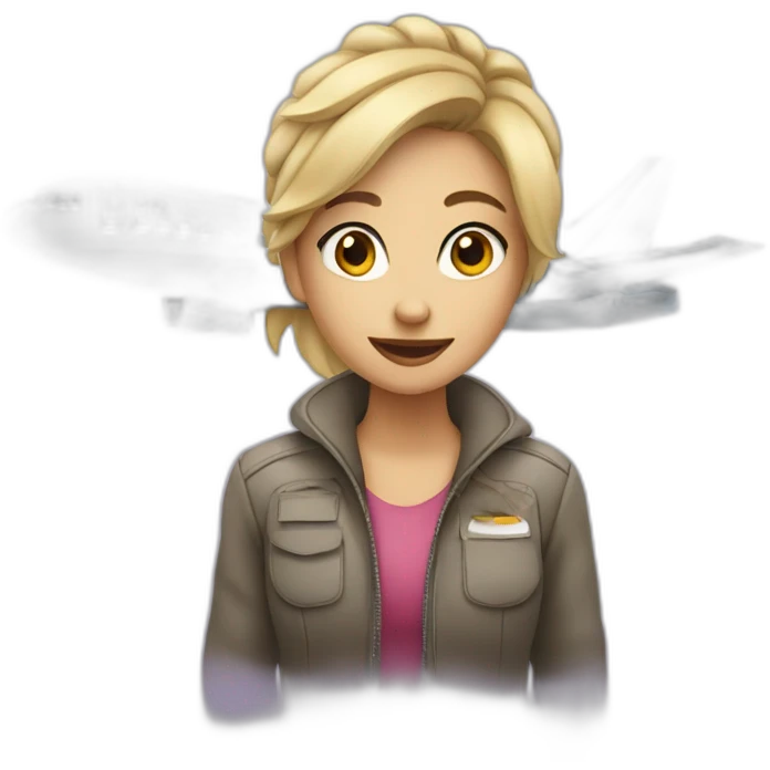 Fille sur un avion emoji
