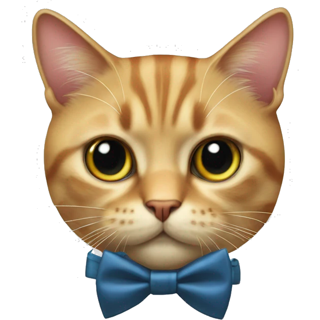 Cat with a bow tie and beed emoji