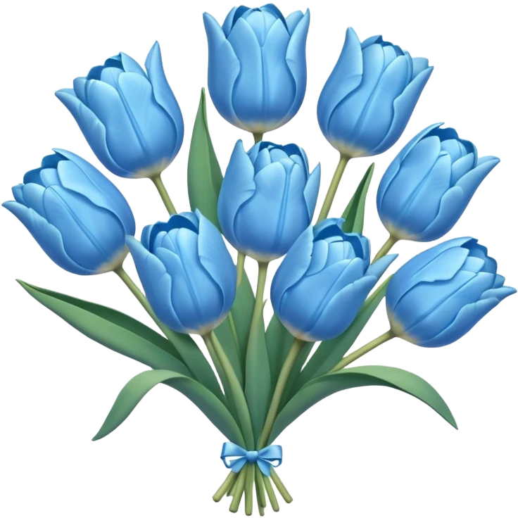 pastel blue tulip bouquet emoji