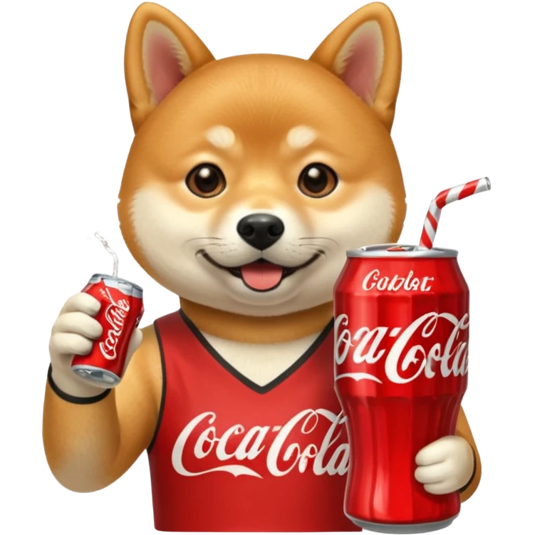 Shiba Jasper drinking Coca Cola  emoji