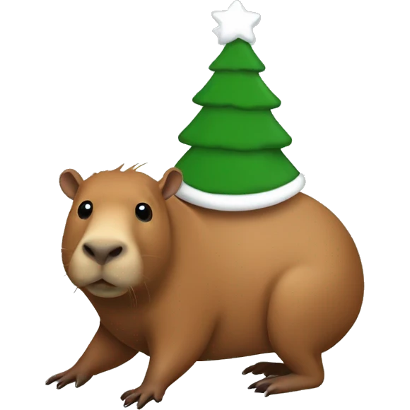 Capibara gorro de navidad emoji