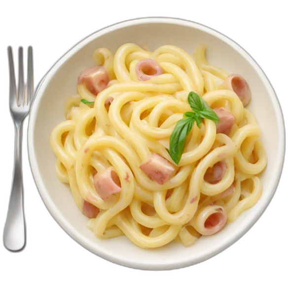 creamy bowl of carbonara pasta  emoji