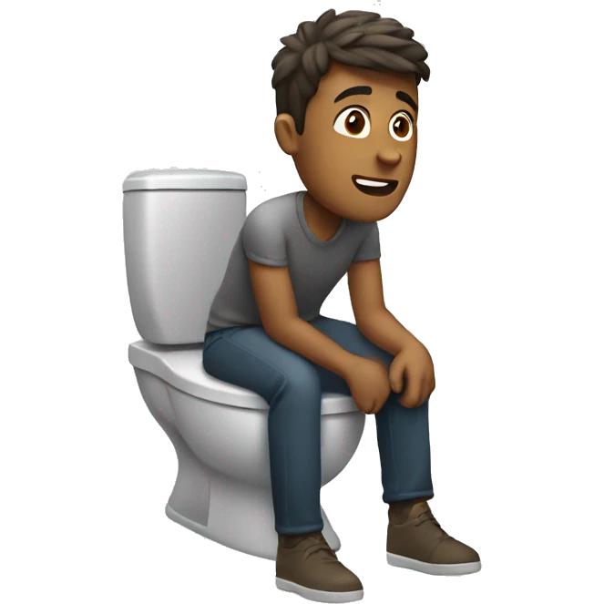 guy sitting on the toilet emoji