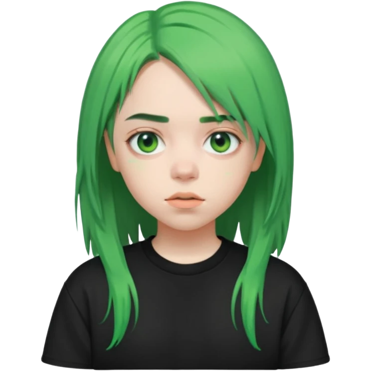 Billie Eilish green hair emoji