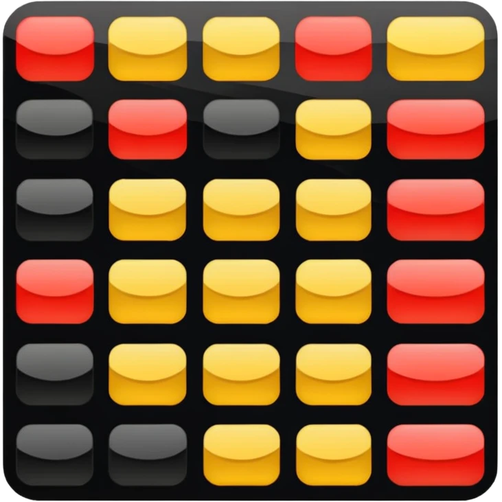 Make a flat color, red yellow and black. emoji