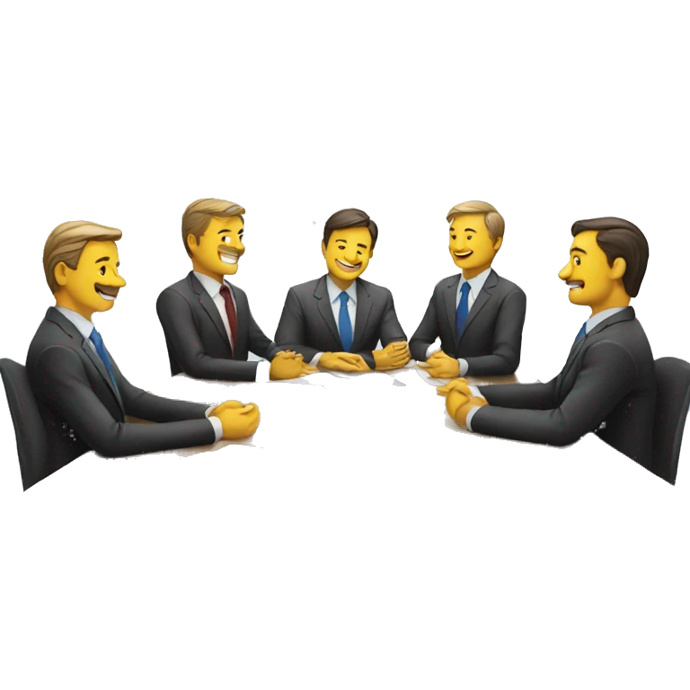  conference on table with business mans emoji