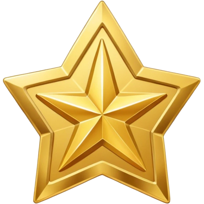 golden medal in star shape, golden, Silver center emoji