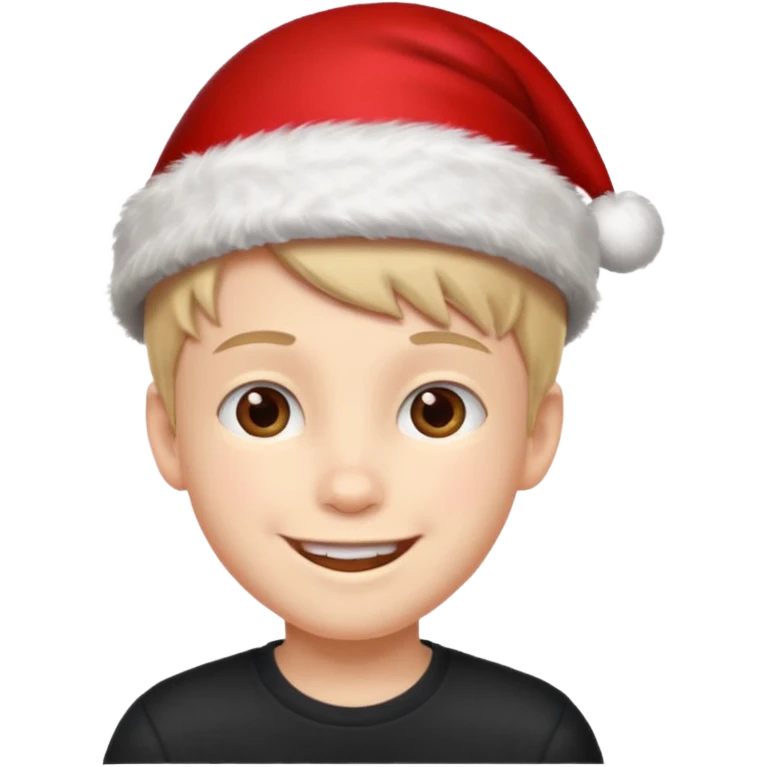 boy with red xmas hat emoji