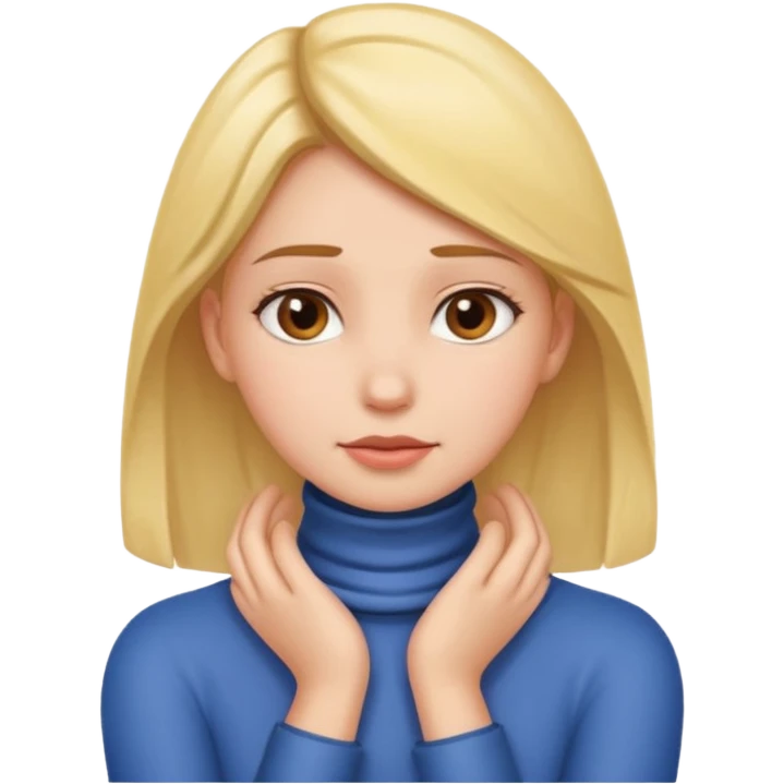 girl that has hands over neck emoji