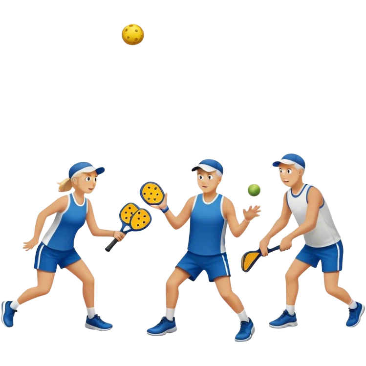 4 people playing pickleball  emoji