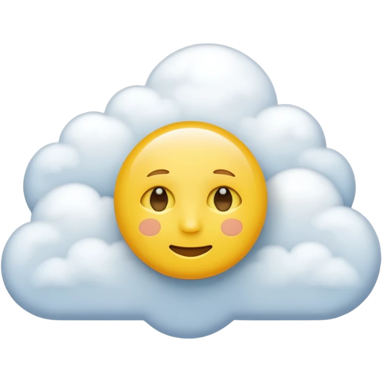 No mouth face in clouds a yellow circle emoji