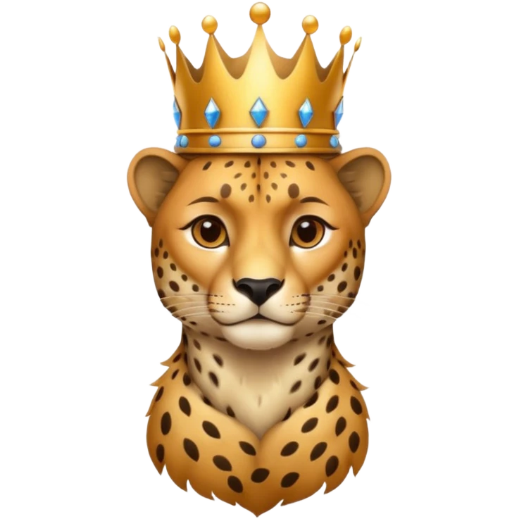 cheetah king with crown emoji
