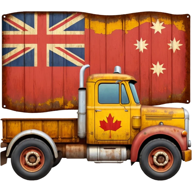 Old Mack truck with Australian flag decal emoji