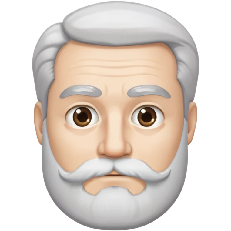 Start with white beard with long white and parted in the middle. Change eyebrows to salt and pepper gray. emoji