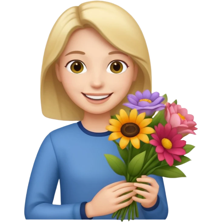 flower-holding person bouqet emoji