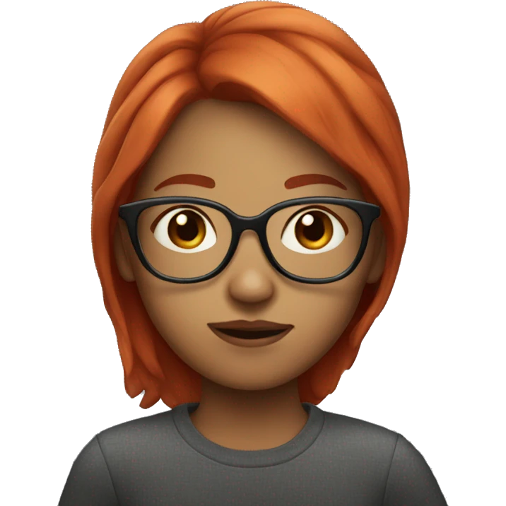 red hair girl with glasses emoji