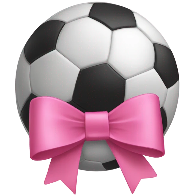 Soccer ball with pink bow on it  emoji