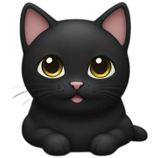 black cat mochi emoji