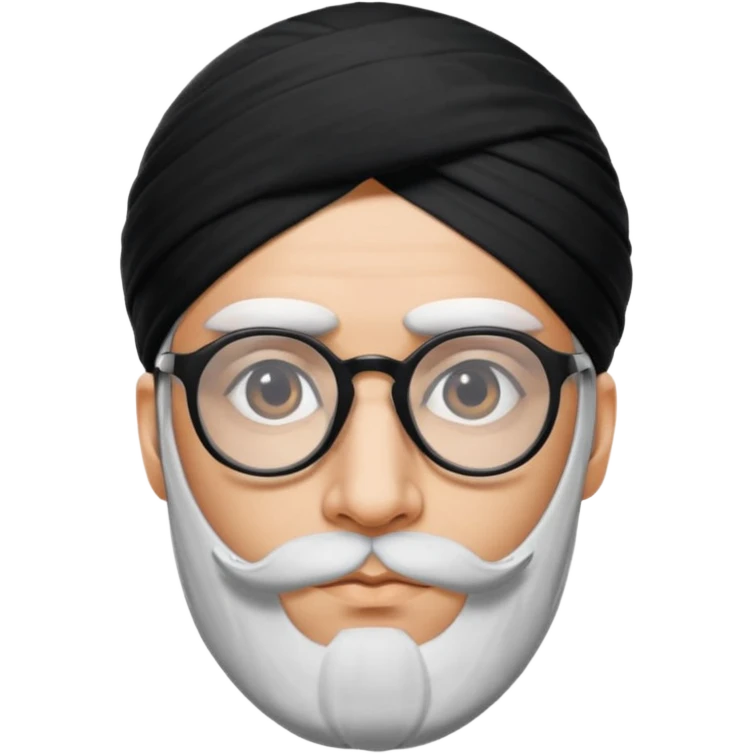 A kashmiri  criminal daku whose white face is somewhat triangular and  wears specs emoji