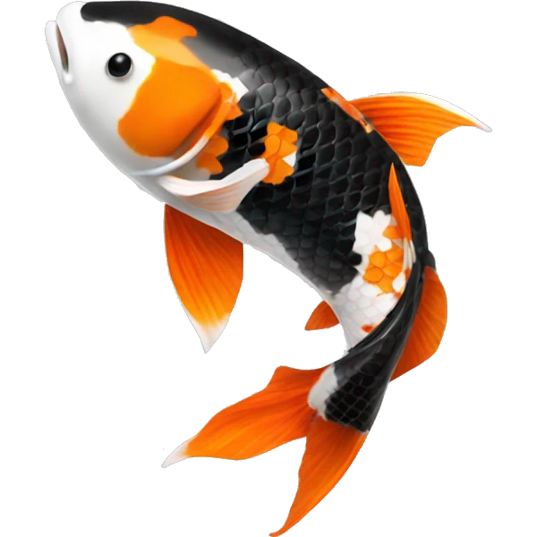 Black + Orange + White realistic koi fish  emoji