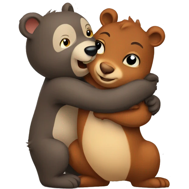 A bear hugs squirrel  emoji