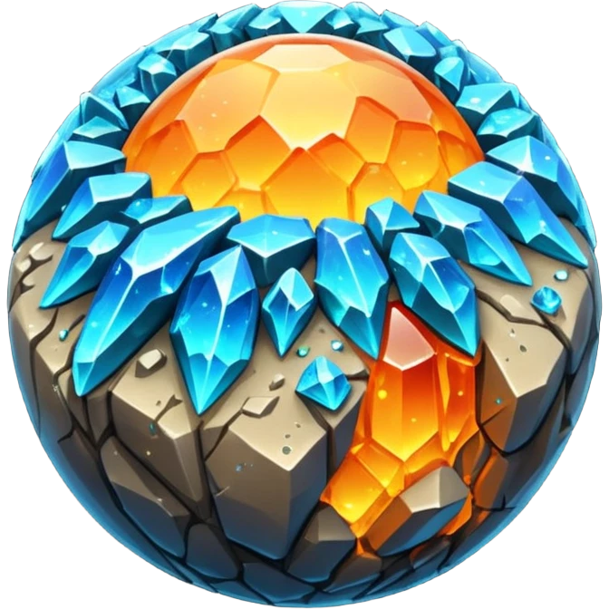 planet, surface covered in glowing crystals rock  emoji
