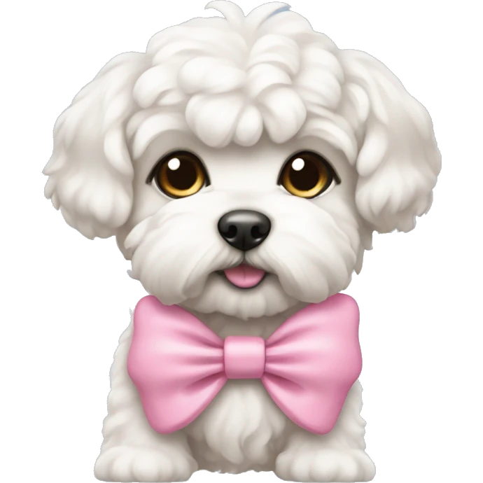 Schichon puppy pink bow emoji
