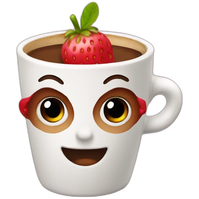 Strawberry coffee emoji