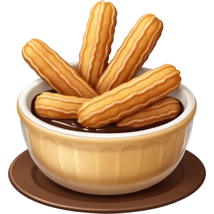 mini churros with chocolate and matching topping in a bowl emoji