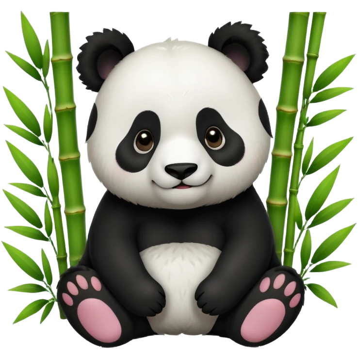 A lovely panda surrounded by bamboo emoji