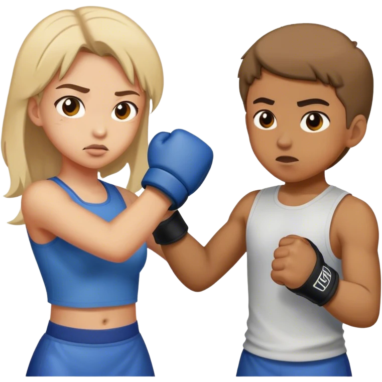 Girl beats up boy white couple emoji