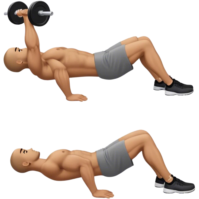 side-view guy weighted glute-bridges emoji