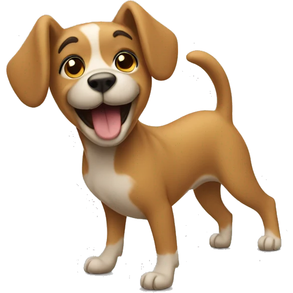 dog standing and dancing emoji