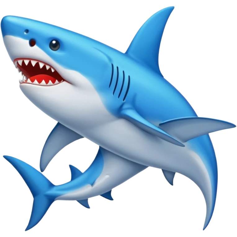 Un tiburón con zapatos azules por su aletas emoji