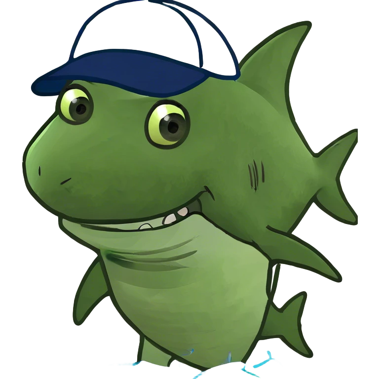 Shark with human leg emoji