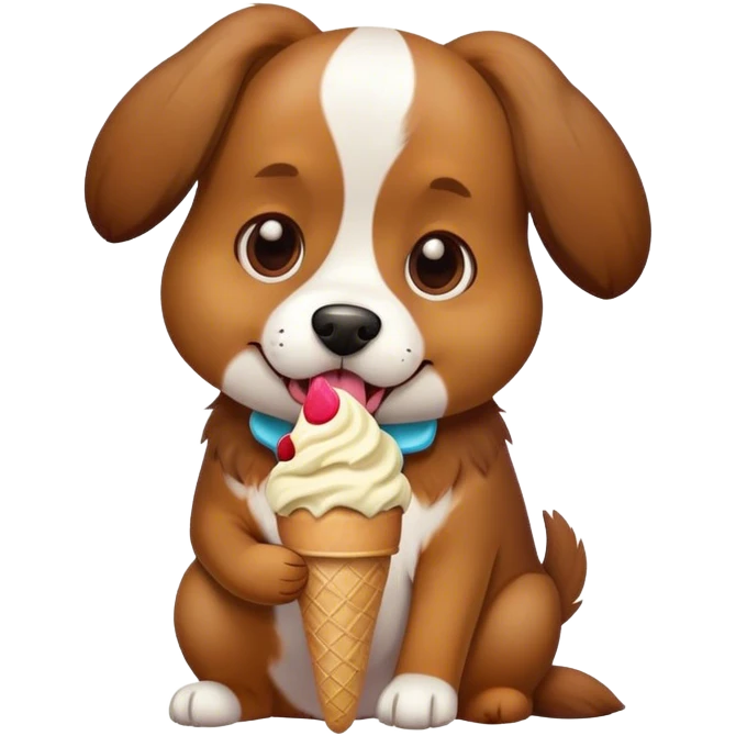 Dog eating ice cream emoji