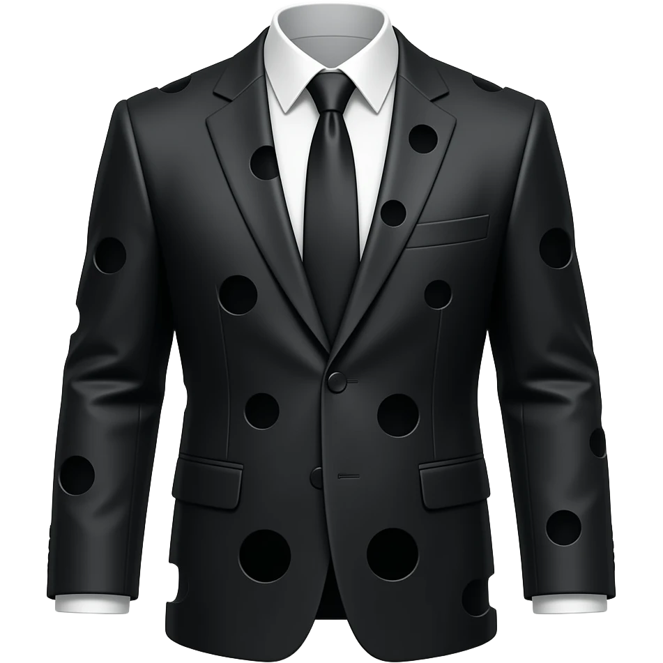 holes in a black suit emoji