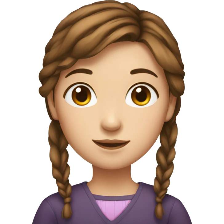 girl with brown hair and tied hair emoji